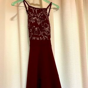 Purple and Silver Midi Dress